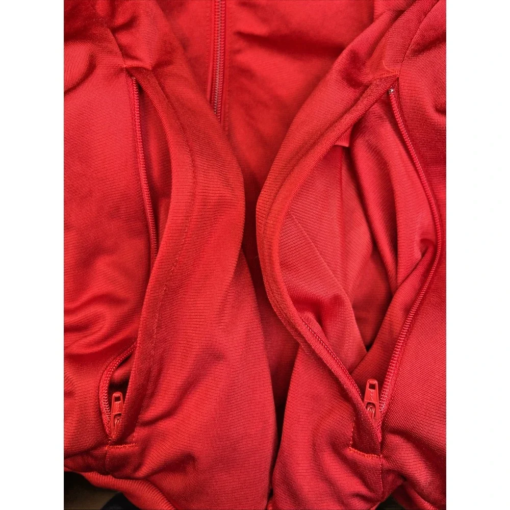 Adidas Men's Large Full Zip Volleyball‎ Warm Up Jacket D82934 3 Stripes Red